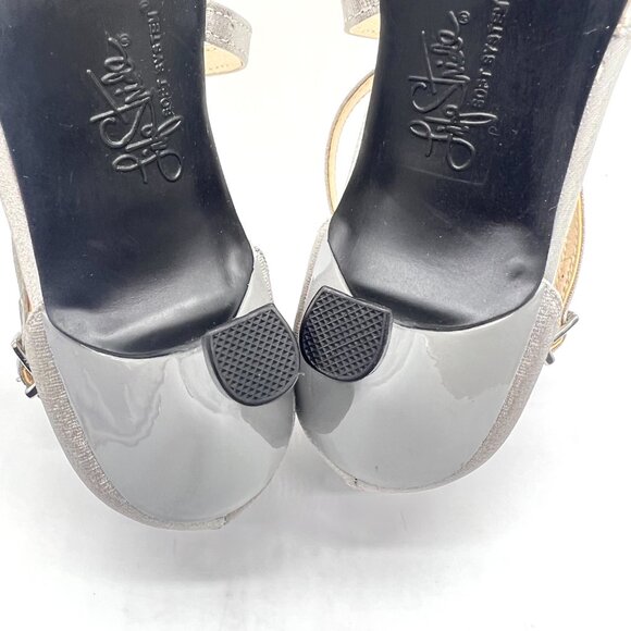 6W 6 WIDE WIDTH Lifestride Womens Flaunt Pewter Silver Dress Sandals Heels Shoes - Picture 13 of 14